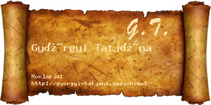 Györgyi Tatjána névjegykártya