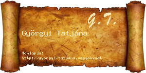 Györgyi Tatjána névjegykártya